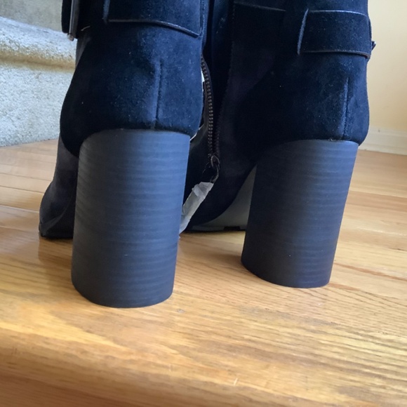 Splendid Celine High Heeled Suede Ankle Boots Black Gray Plaid SZ 9.5 NWOT - Picture 8 of 16